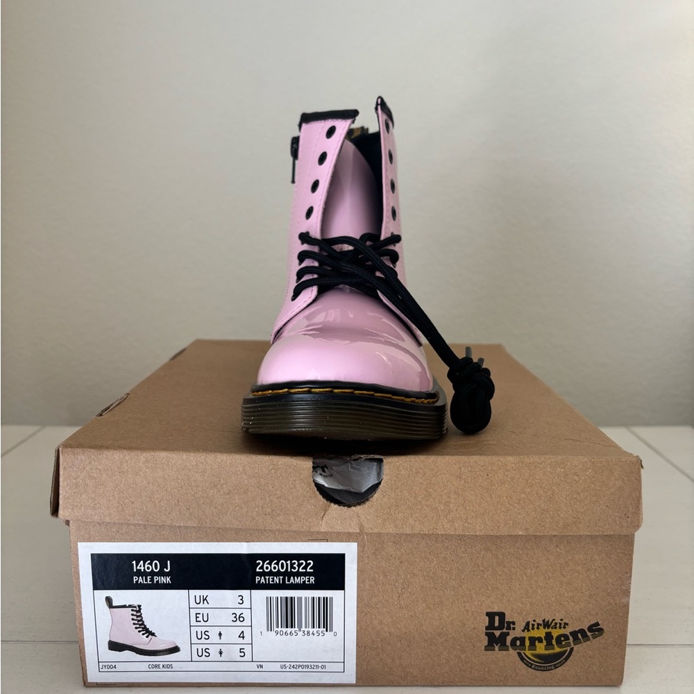 Dr. Martens Pink and Black Boots with Iridescent Finish